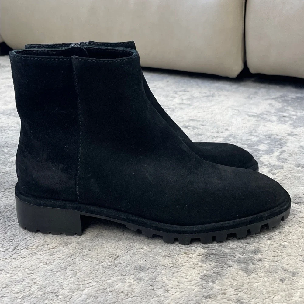 New Stuart Weitzman Maelie Black Suede Ankle Boots Booties Sz 4.5